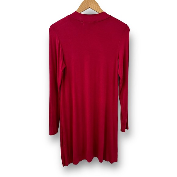 Women’s Boutique Solid Red Long Sleeve Dress Small - Picture 4 of 8